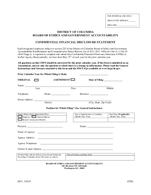 Confidential Financial Disclosure Statement