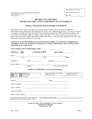 District of Columbia Public Financial Disclosure Statement