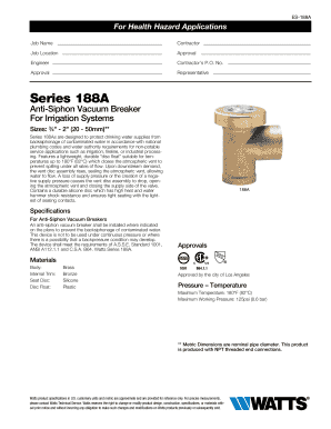 Anti-Siphon Vacuum Breaker Application Form
