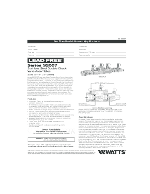 Stainless Steel Double Check Valve Assembly Form