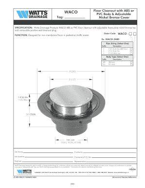WACO Floor Cleanout Order Form