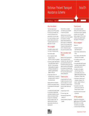 Victorian Patient Transport Assistance Scheme Claim Form
