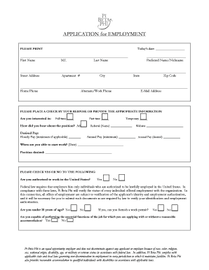 Employment Application Form