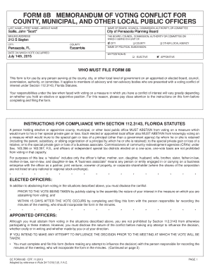 Form 8B Voting Conflict Disclosure