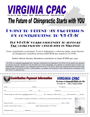 Virginia Chiropractic PAC Donation Form