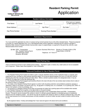 Resident Parking Permit Application