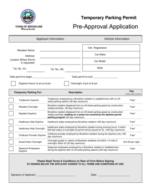 Temporary Parking Permit