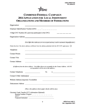 Combined Federal Campaign Application
