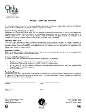 Mortgage Loan E-Sign Disclosure