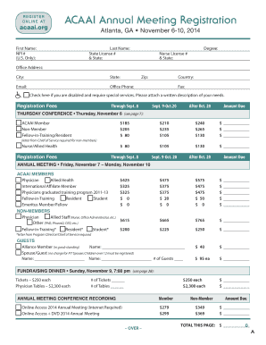 ACAAI Annual Meeting Registration Form