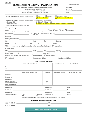 ACAAI Membership Application
