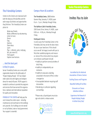 Senior Friendship Centers Membership Application