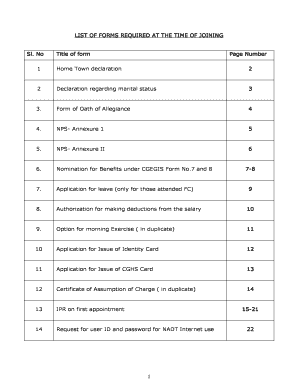 Site lakefrontboatstorage com review - LIST OF FORMS REQUIRED AT THE TIME OF JOINING Sl No Title of - nadt gov