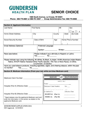 Senior Choice Medicare Supplement Application