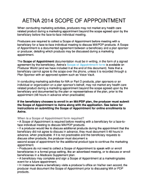 Aetna Scope of Appointment Form