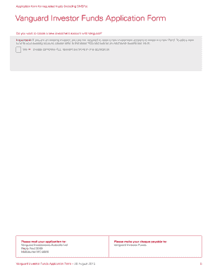 Vanguard Investor Funds Application Form
