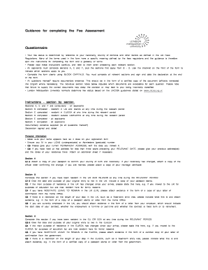 UK Fee Assessment Questionnaire