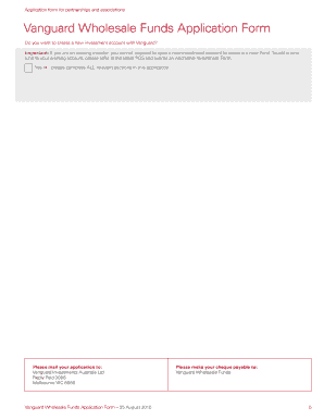 Vanguard Wholesale Funds Application Form