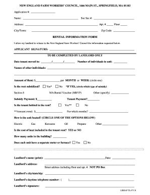 Rental Information Form