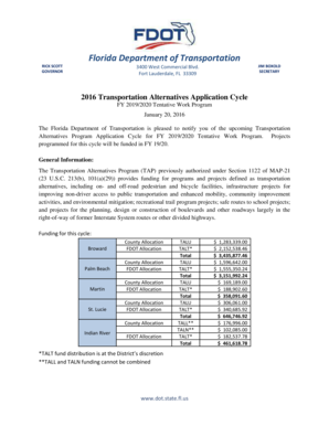 Notice of project example - PROJECT SCOPE HISTORY - palmbeachmpo