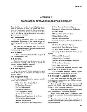 Contingency Operations Logistics Checklist