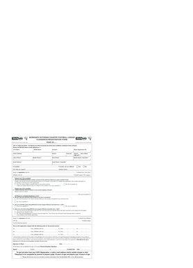 WorkSafe Victorian Country Football League Clearance/Registration Form