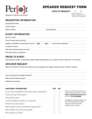 Speaker Request Form