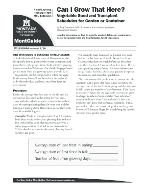Vegetable Planting Guide for Montana Gardens