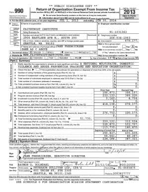 Form 990 2013 FaithTrust Institute