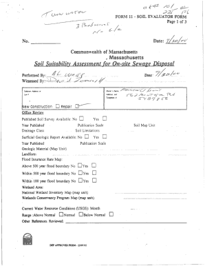 Massachusetts Soil Evaluator Form