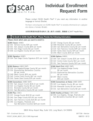SCAN Health Plan Enrollment Form