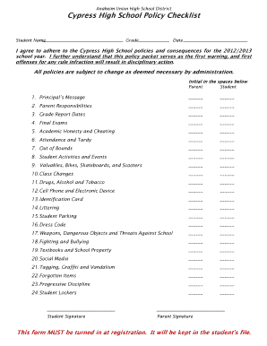 Anaheim Union High School District Student Handbook
