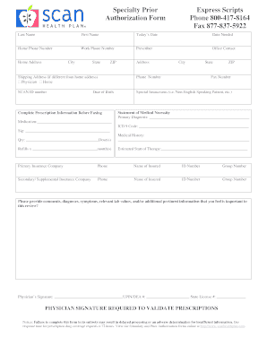 Specialty Prior Authorization Form