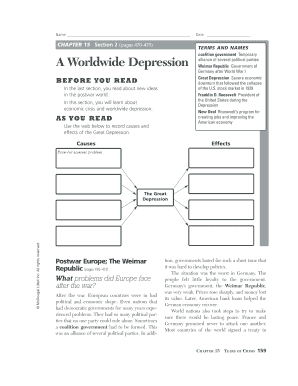 Worldwide Depression Study Guide