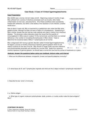 X-linked Agammaglobulinemia Case Study