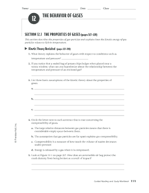The Behavior of Gases Study Workbook