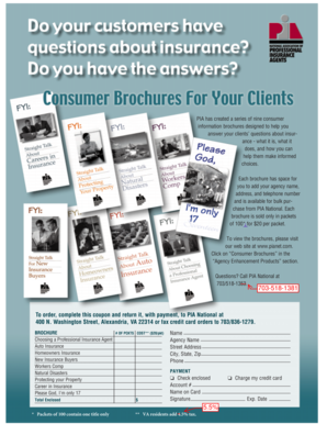 Insurance Brochure Order Form