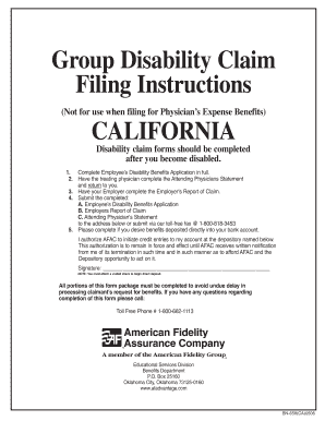 California Group Disability Claim Form