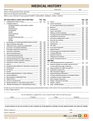Medical History Form