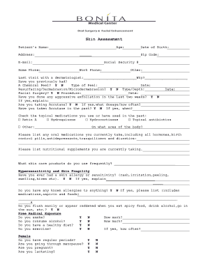 Skin Assessment Form