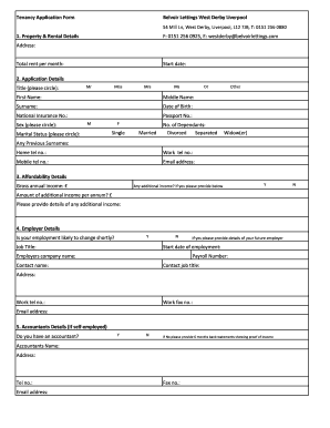 Tenancy Application Form