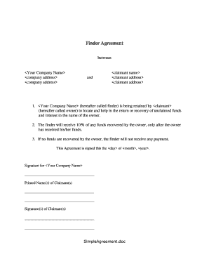 unclaimed money contract pdf