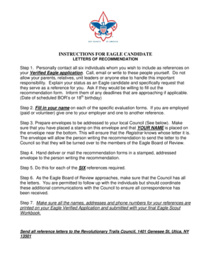 Eagle Scout Recommendation Form