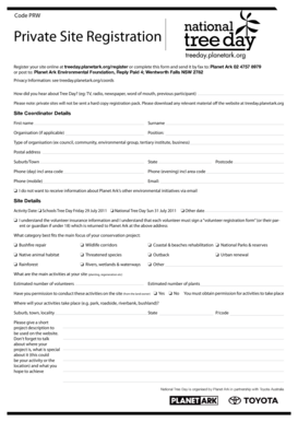 Private Site Registration Form