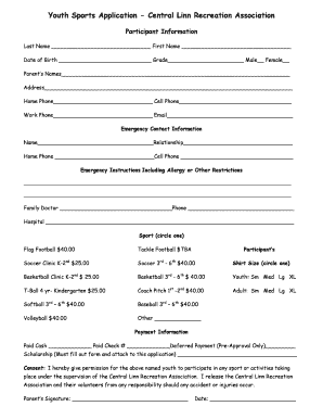 Youth Sports Application
