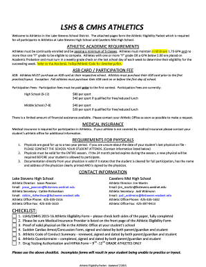 Lake Stevens High School Athletic Eligibility Form