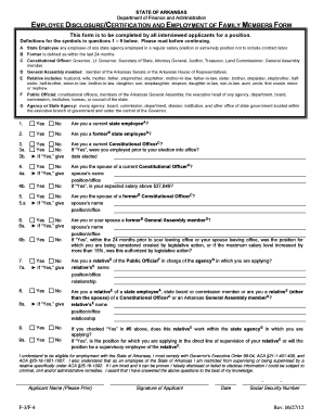 Arkansas Employee Disclosure and Certification Form
