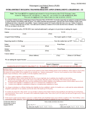 Intra-District Building Transfer Request Form