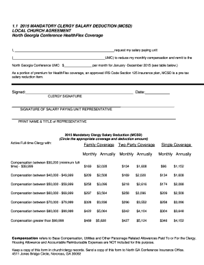 2015 Mandatory Clergy Salary Deduction Form