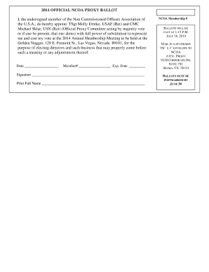 2014 NCOA Proxy Ballot